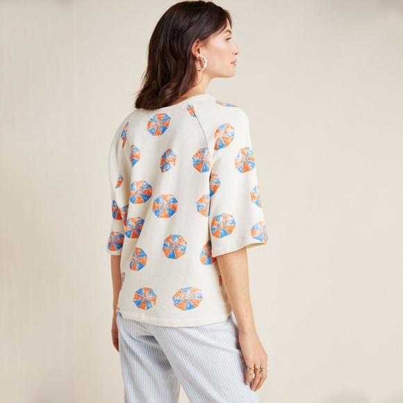 14. Eva Franco Anthropologie Short Sleeve Sweatshirt - Picture 2 of 4